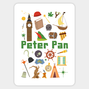 Peter Pan paper cut illustrtion Sticker